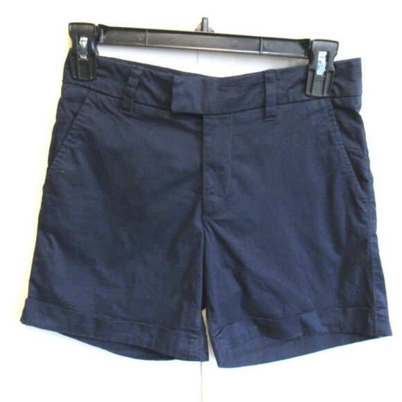 LOGG Womens Sz 2 Flat Front Chino Shorts Casual Walking Blue - Picture 7 of 11
